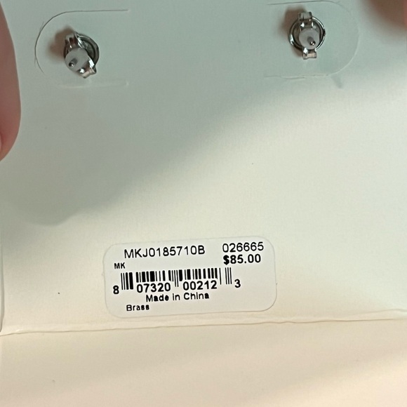 NEW Michael Kors Turquoise earrings. Gold tone. Hanging. MK on turquoise. Box in - Picture 8 of 10